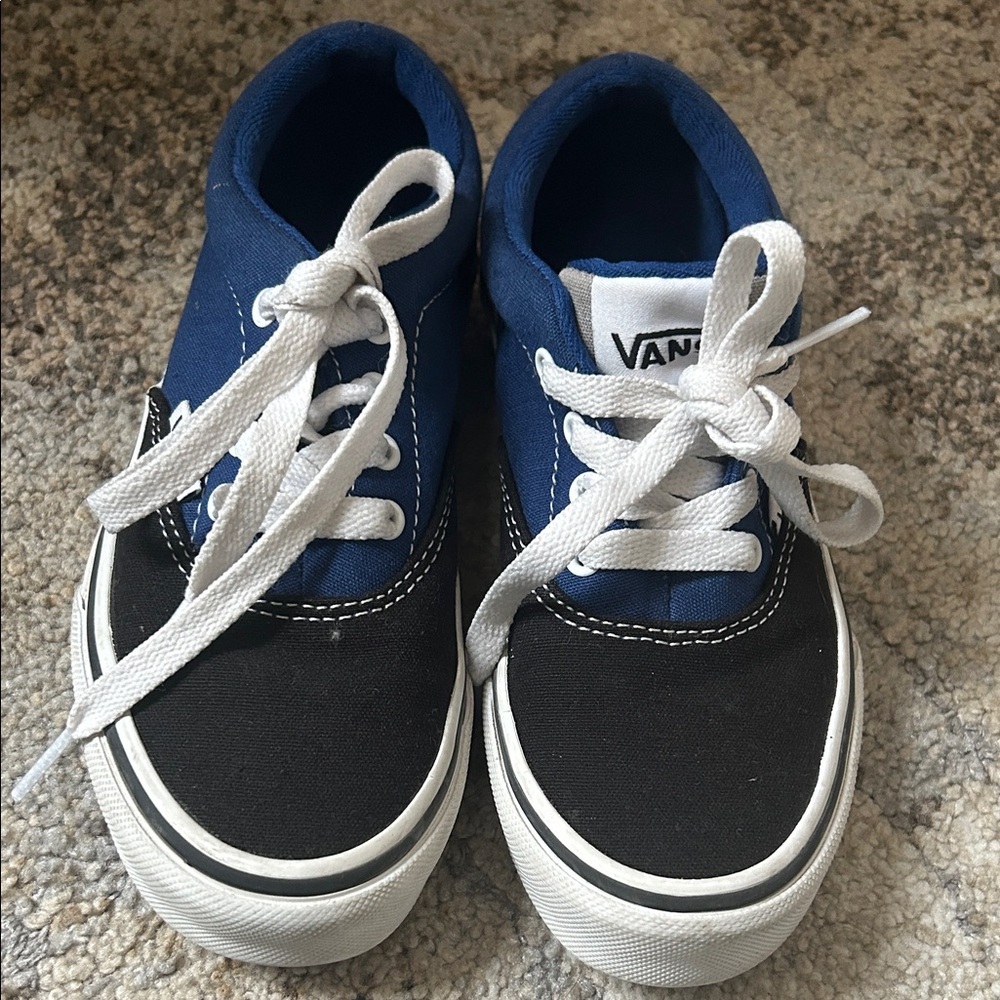 Vans Kids Black and Blue Lace-Up Sneakers